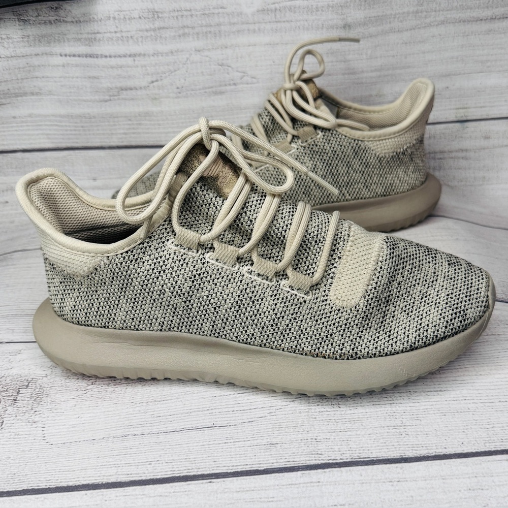 Adidas Tubular Shadow Knit Sneaker Cream Black Men’s Size 6.5